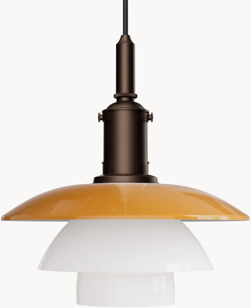Lampada a sospensione piccola in vetro soffiato con luce regolabile PH 3/3