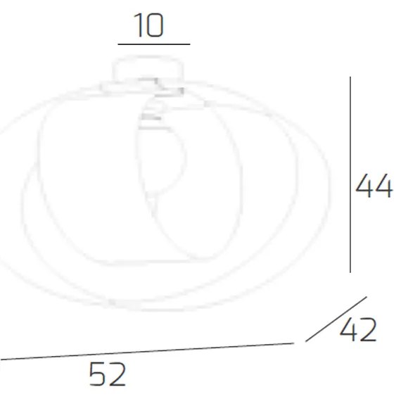 Plafoniera Moderna Lap Metallo E Vetro Bianco 1 Luce E27 52Cm