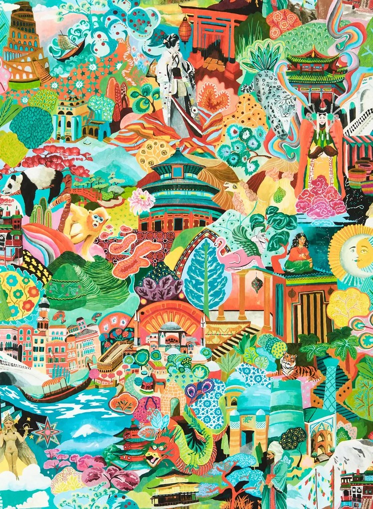 Harlequin Tapete Journey of Discovery - Ionian/ Harissa/ Emerald