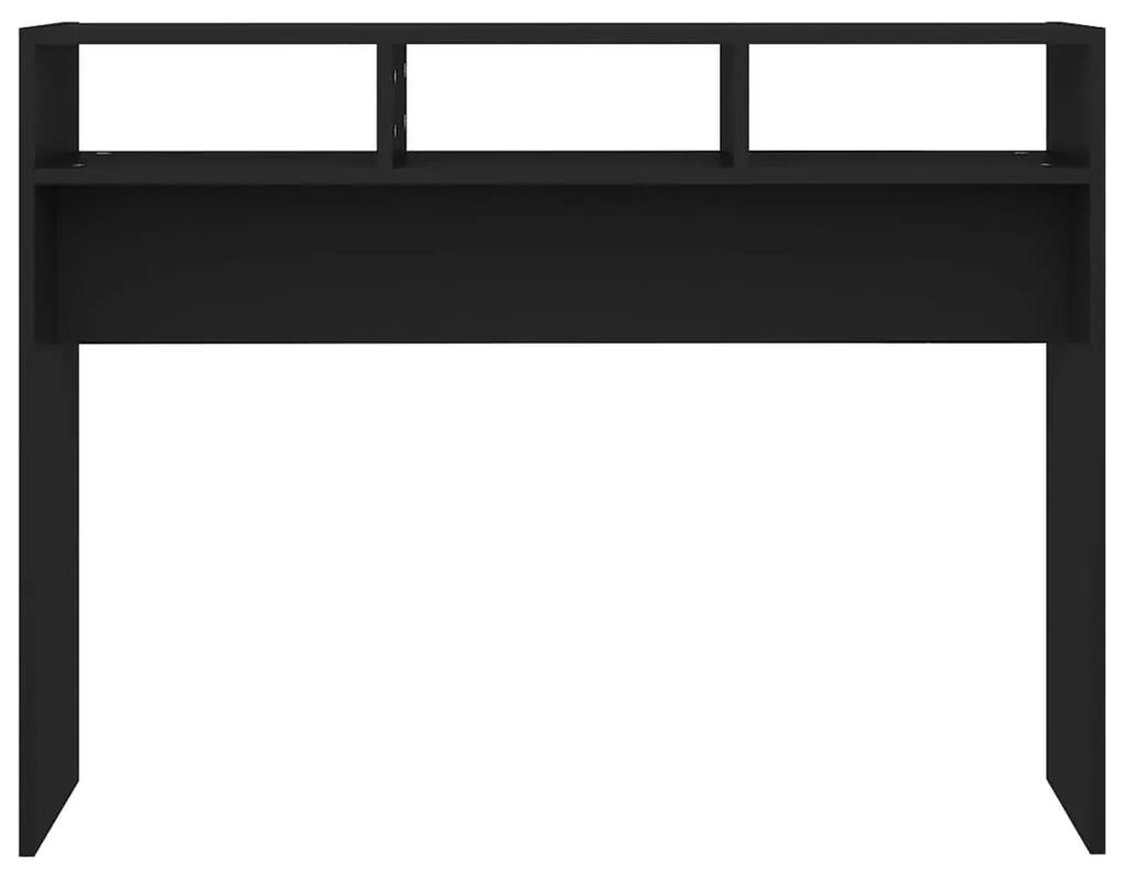 Tavolino Consolle Nero 105x30x80 cm in Legno Multistrato