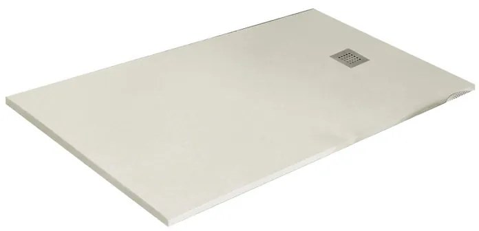 Piatto doccia in resina Strato bianco L 100 x L 80 x H 2.5 cm effetto pietra