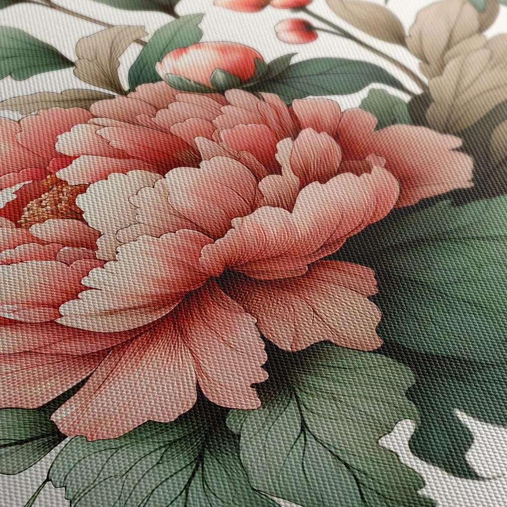 Quadro su tela – Eleganti peonie rosa