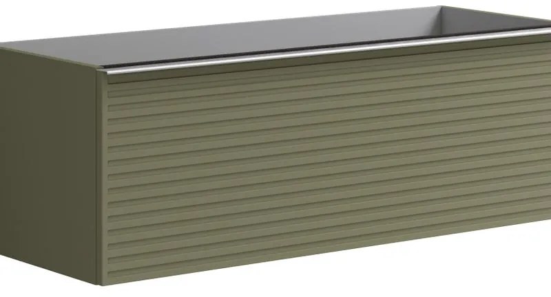 Mobile da bagno sotto lavabo Pixel stripes verde laccato L 120 x H 40 x P 45.5 cm 2 cassetti, lavabo non incluso
