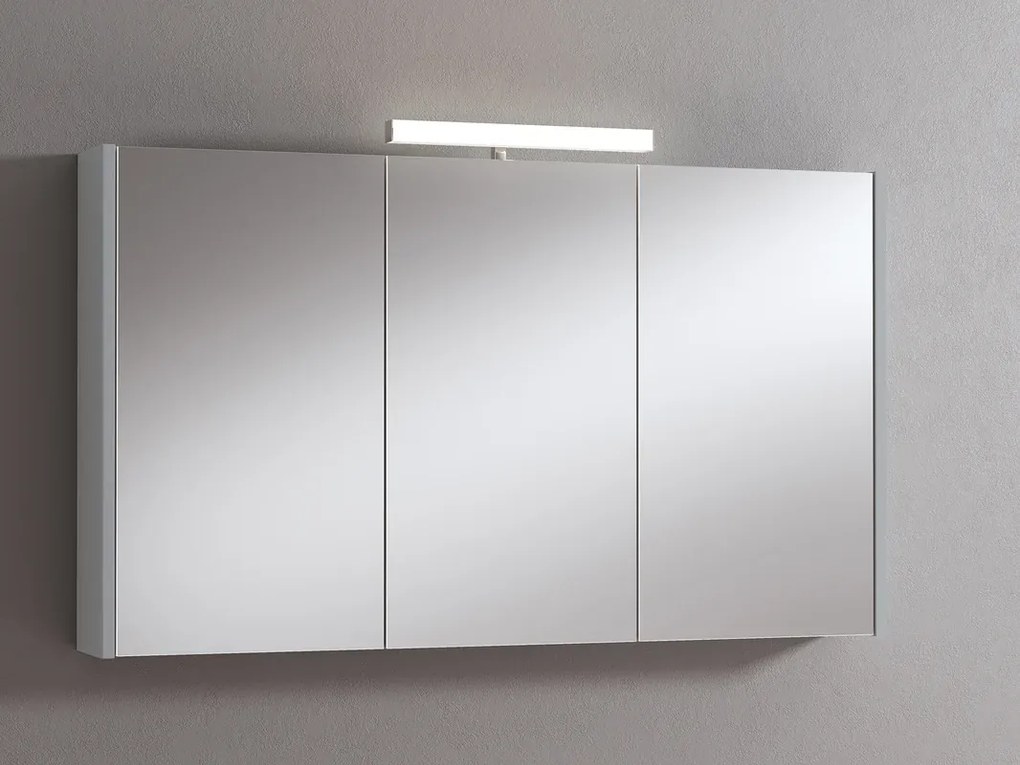 Pensile con luce Akira laccato lucido grigio chiaro L 120 x H 70 x P 15.5 cm