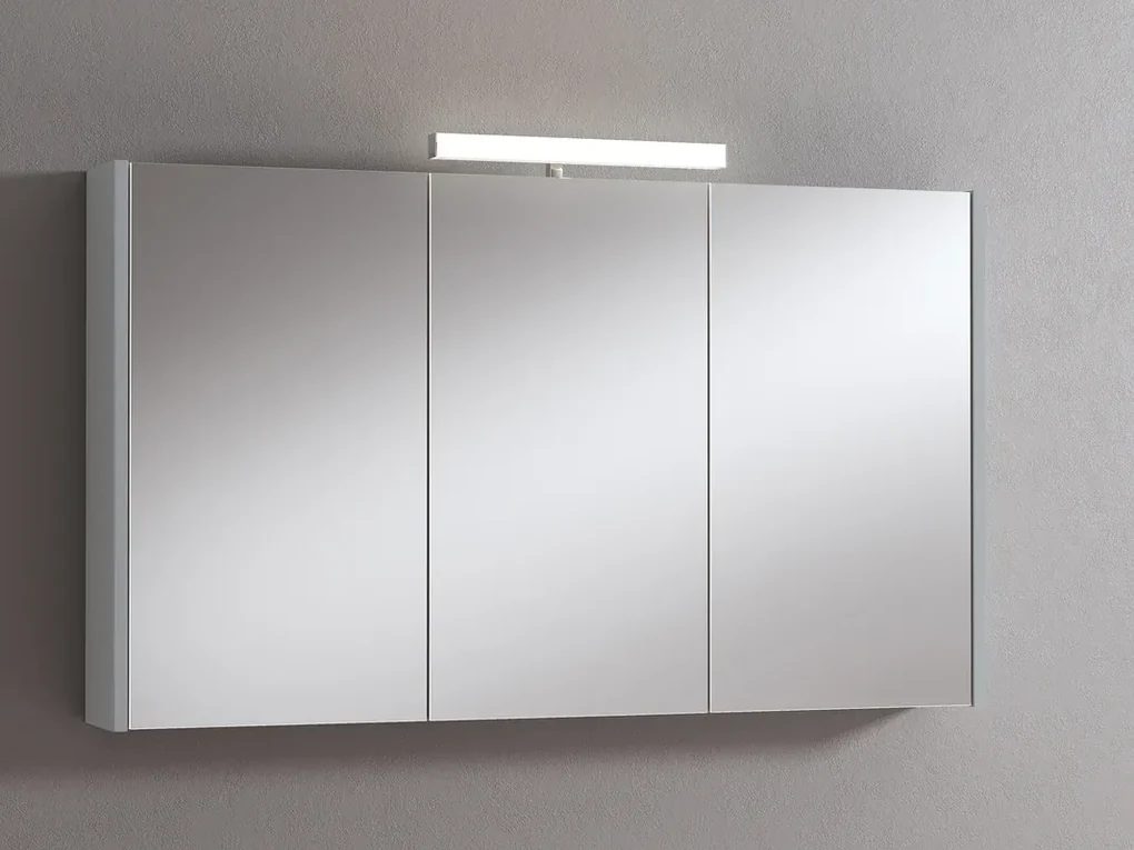 Pensile con luce Akira laccato lucido grigio chiaro L 120 x H 70 x P 15.5 cm