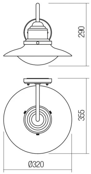 Redo 90093 - Applique da esterno ELIO 1xE27/42W/230V IP44