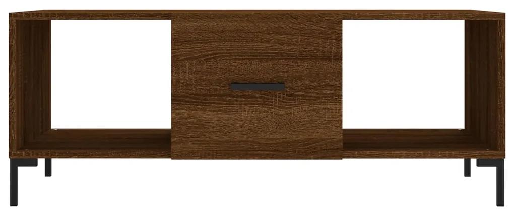 Tavolino salotto rovere marrone 102x50x40 cm legno multistrato