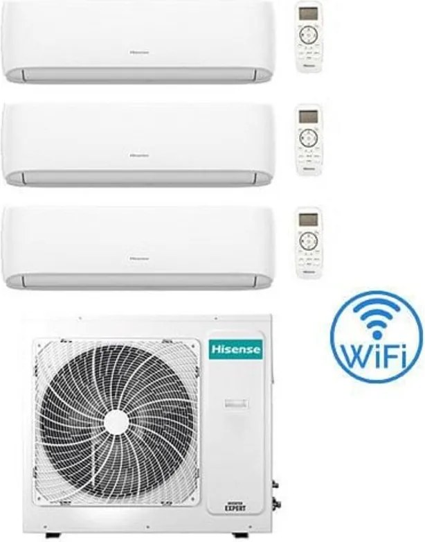 Climatizzatore Condizionatore Hisense Hi Comfort Wifi R32 Trial Split Inverter 7000 + 9000 + 9000 BTU con U.E. 4AMW81U4RJC Classe A++/A+