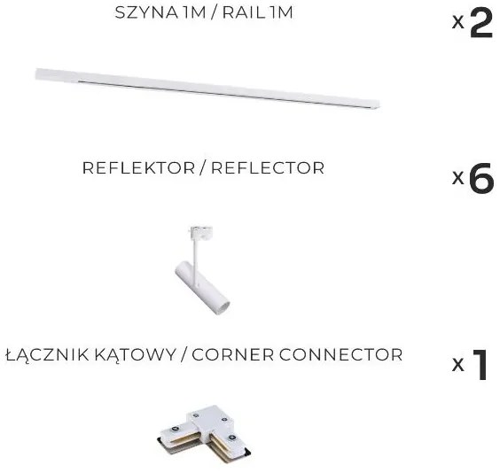 Zuma Line 3576 - Faretto per sistema a binario LISA 6xGU10/35W/230V bianco