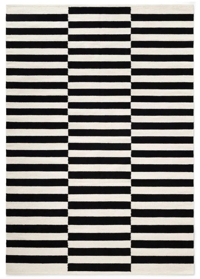 Tappeto bianco e nero in lana reversibile/tessuto a mano 120x180 cm Donna – Hanse Home