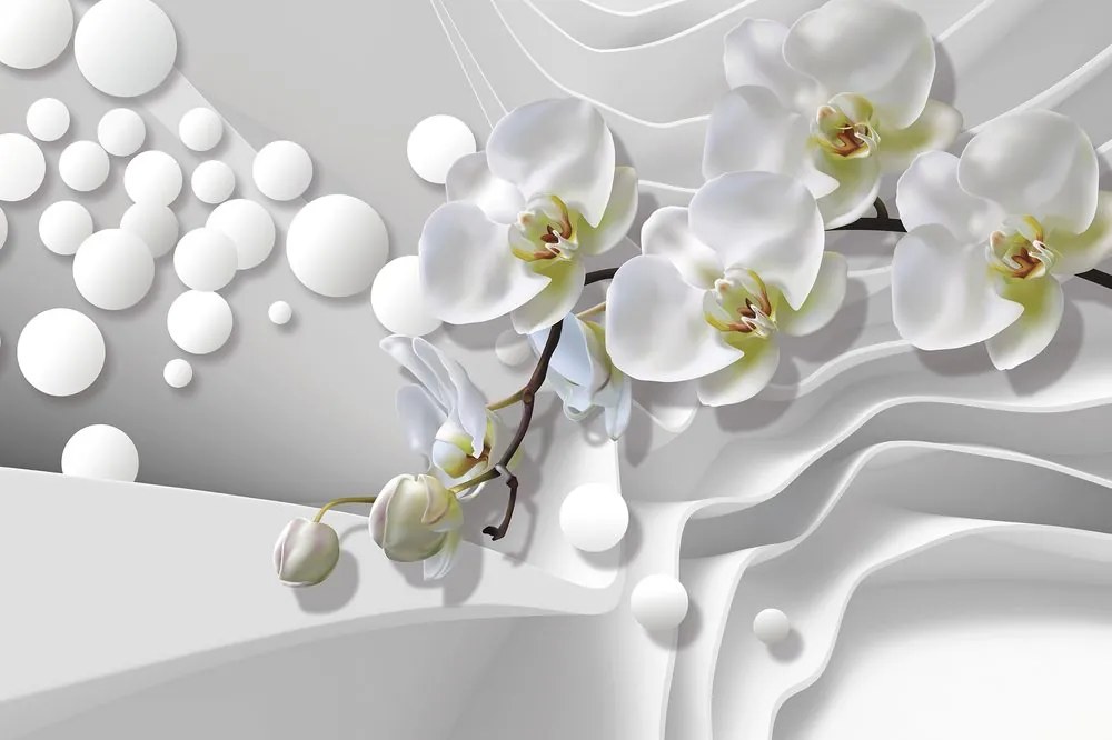 Carta da parati – Orchidea su sfondo astratto