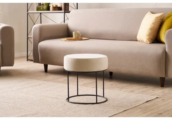 Pouf RELO Ø 40 cm crema