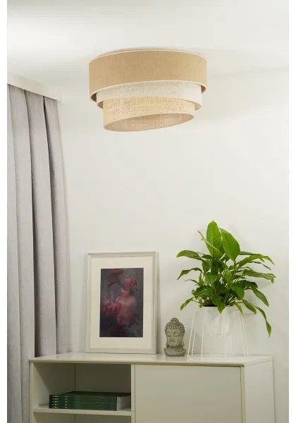 Duolla - Plafoniera YUTE TRIO 1xE27/15W/230V diametro 45 cm marrone/grigio/beige