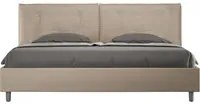 Letto matrimoniale king size contenitore imbottito 200x210 similpelle tortora Appia Large