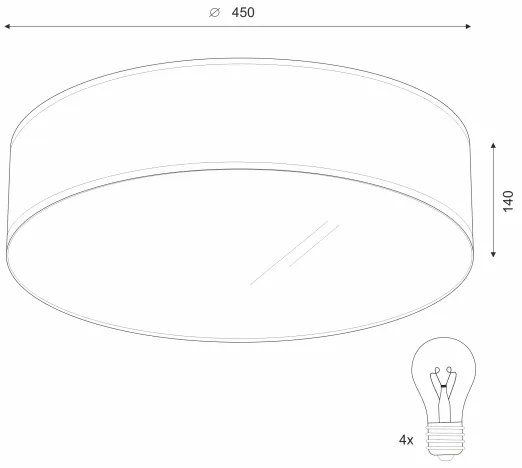 Plafoniera SIRJA DOUBLE 4xE27/15W/230V diametro 45 cm color crema