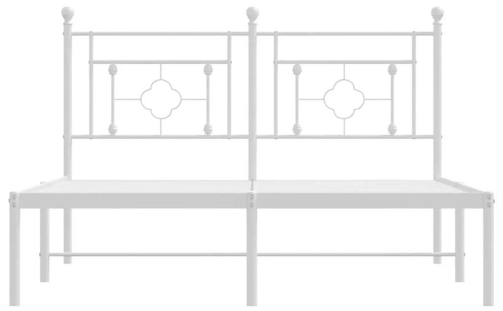 Giroletto con Testiera Metallo Bianco 140x200 cm