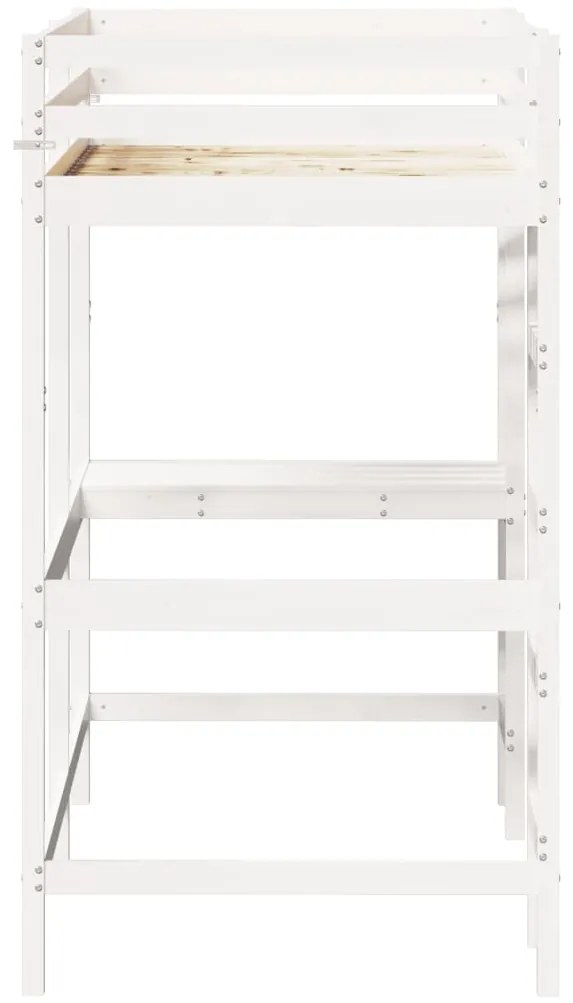 Letto soppalco con scrivania bianco 90x190 cm massello pino
