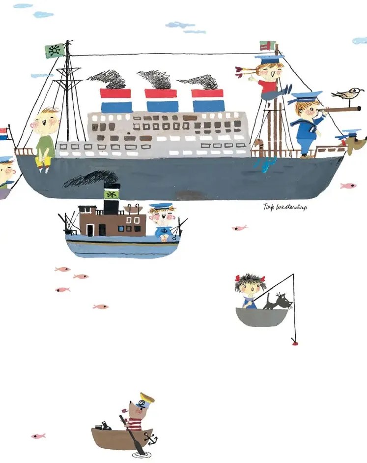 KEK Amsterdam Carta da parati Holland America Line - White