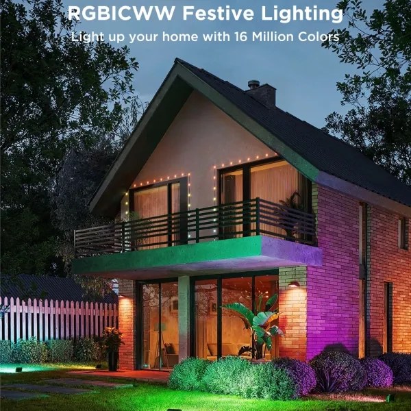 Govee - Set da 4 proiettori LED RGBICWW dimmerabili, 24W, 230V, IP66, compatibili con Matter e Wi‑Fi