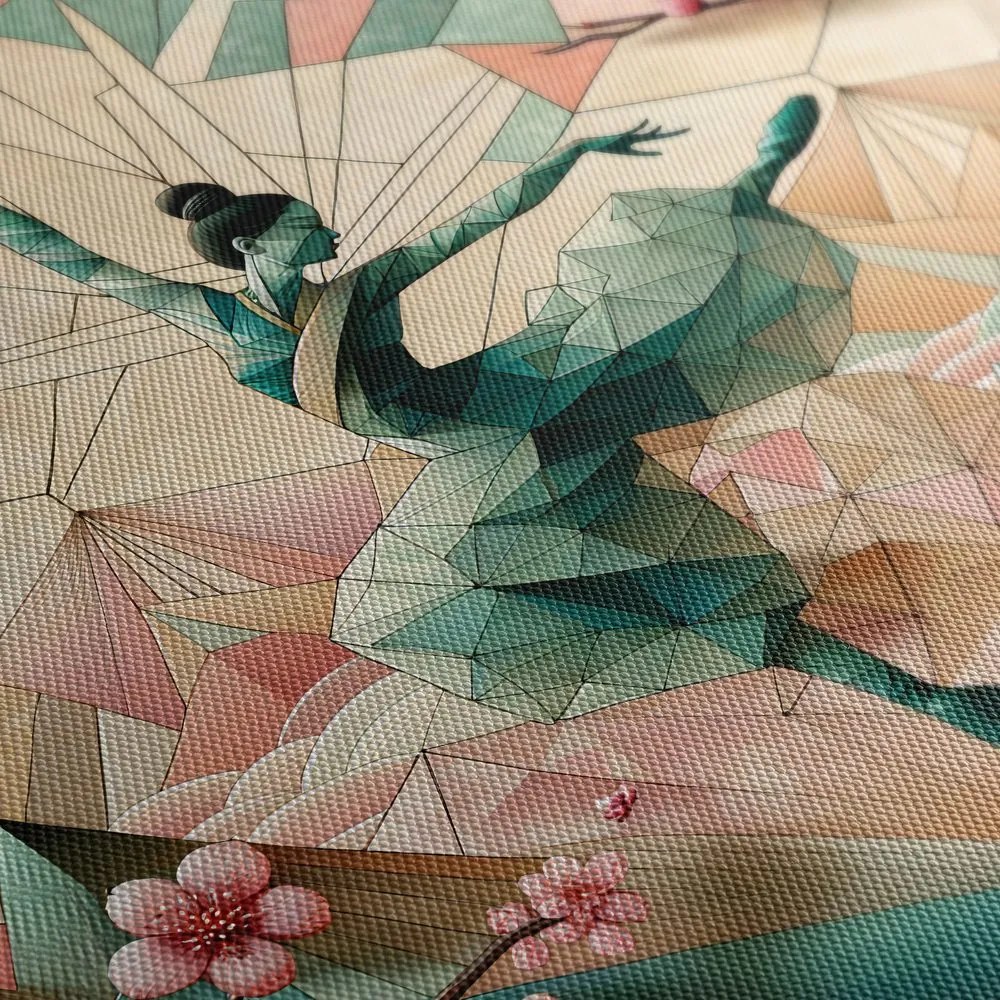 Quadro su tela – Ballerina astratta tra i fiori