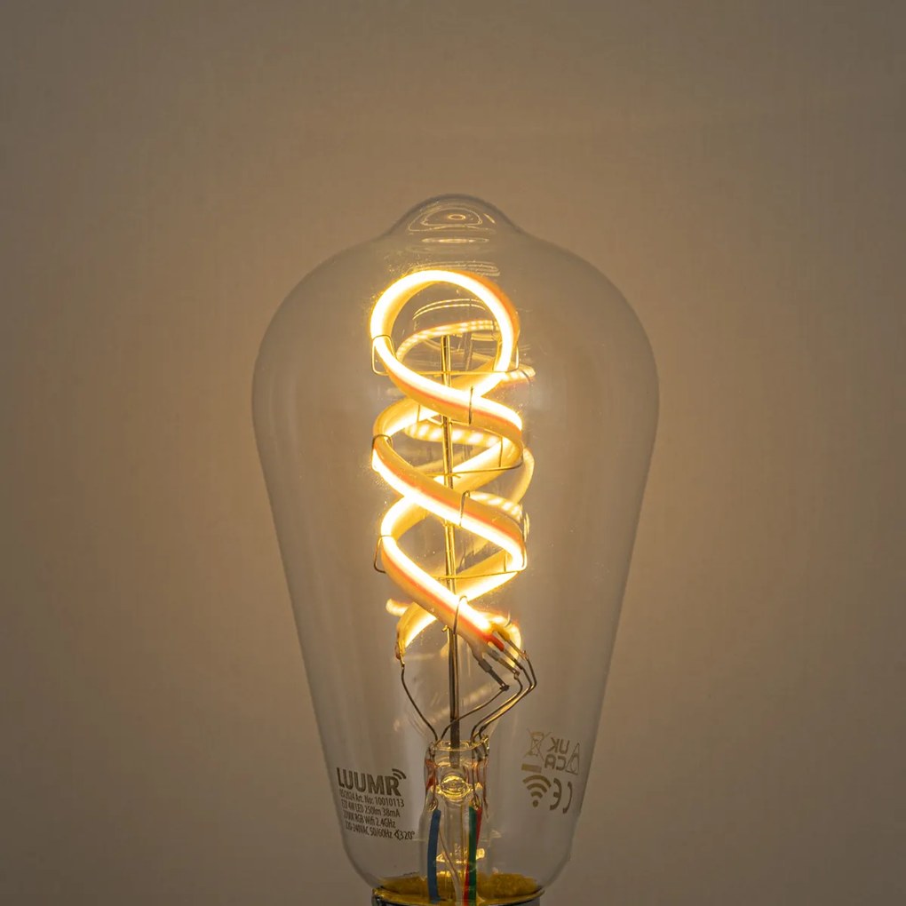 Lampadine LED Smart E27 dimmerabili ST64 RGBW chiare 4W 250lm 2700K