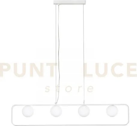 Lampadario a sospensione roxy bianca 4 luci attacco g9 100x10x120cm...