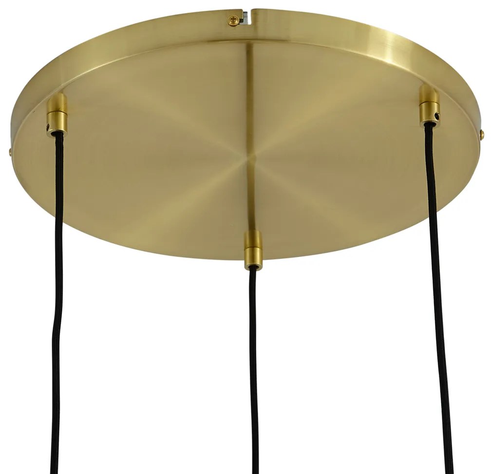 Lampada a sospensione smart oro con vetro ambrato 3 luci con Wifi A60 - Traditional