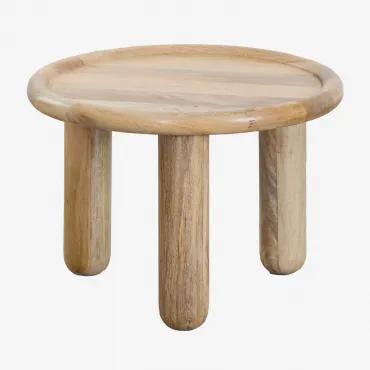 Tavolino rotondo in legno di mango Obiora B - Sklum