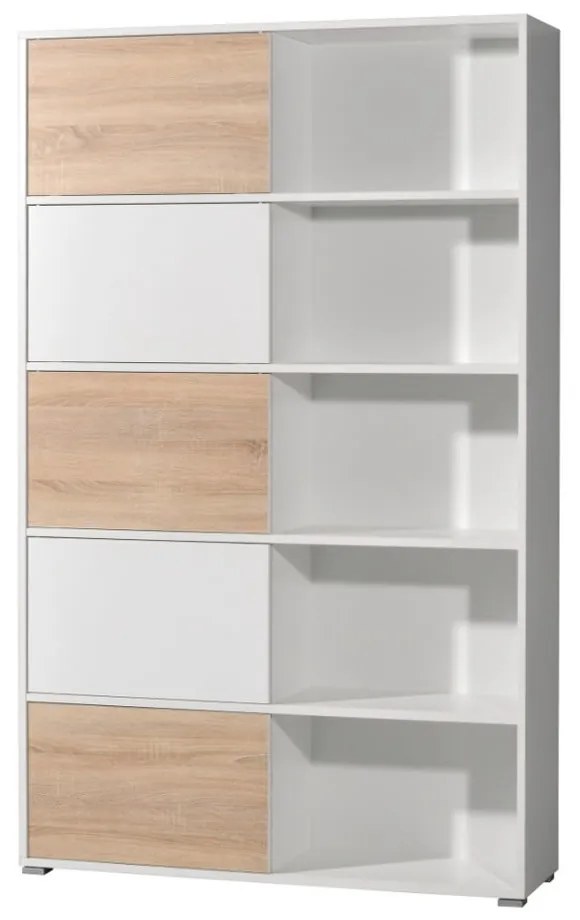 Libreria bianca in rovere 120x196 cm Slide - Germania