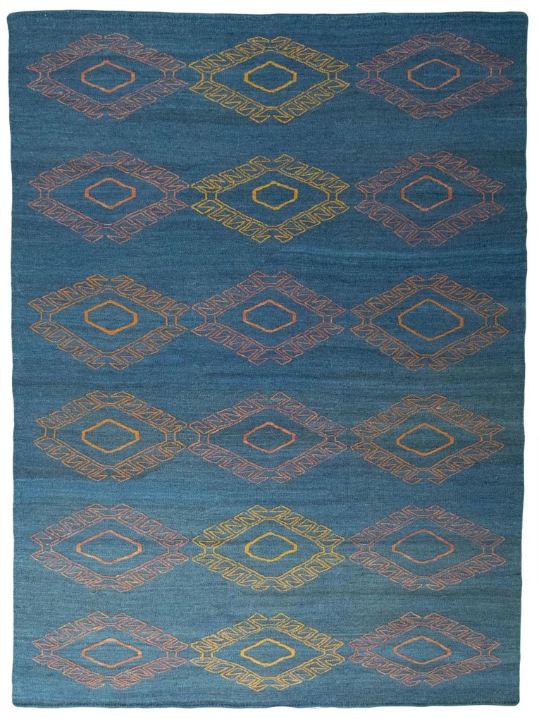 Kilim Tappeto persiano 190x250 Blu (Iran) Tessuto A Mano