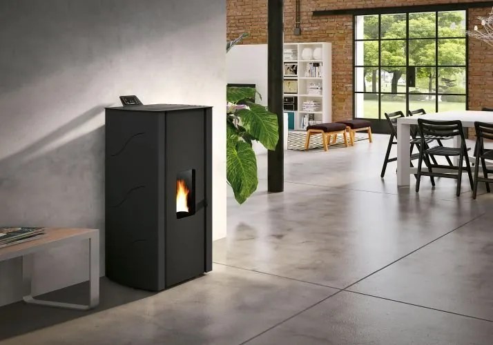 Stufa A Pellet Ecofire ad Aria in acciaio Nero Palazzetti Malù 8