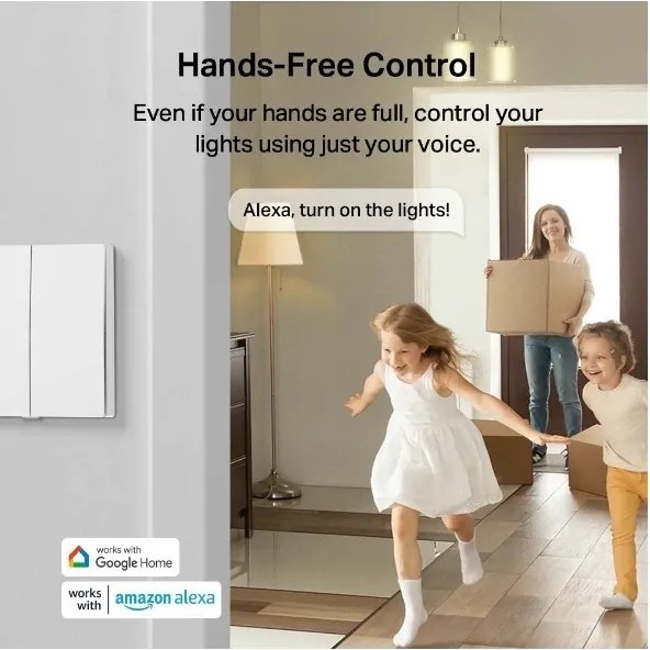 TP-Link - Interruttore intelligente per illuminazione a due pulsanti 2xAAA Wi-Fi