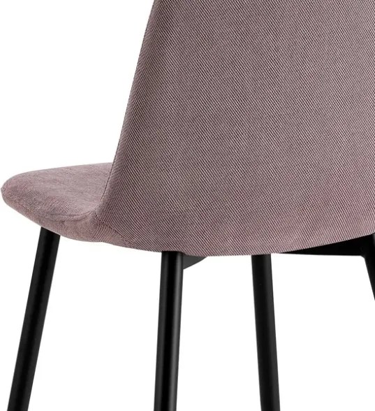 Sedia Da Pranzo Moderna In Tessuto Marrone Gambe Nere Irene