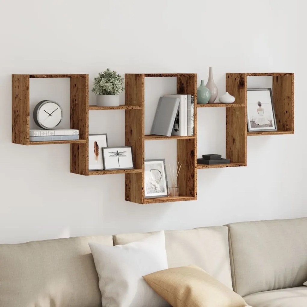 Scaffale A Parete Legno Vecchio 159x18x66 Cm İn Truciolato /