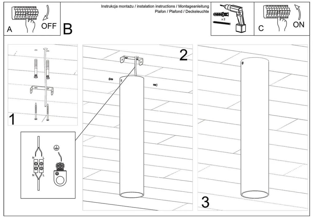 Plafoniera da soffitto in Acciaio LAGOS GU10 Bianca da interno
