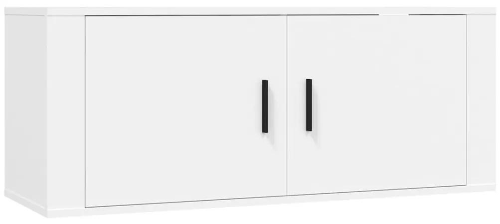 Set di mobili porta tv 4 pz bianco in legno multistrato