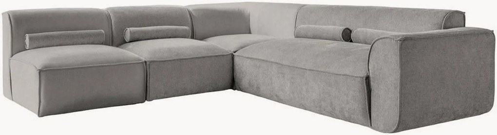 Divano angolare componibile 7 posti in ciniglia Flex Felix