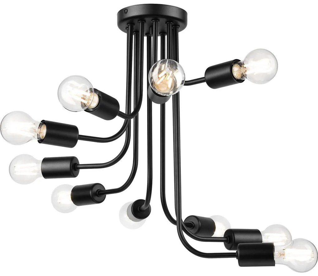 Lampadario a plafone TRINITY 10xE27/15W/230V nero