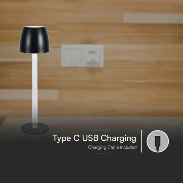 LED Lampada da tavolo ricaricabile dimmerabile LED/3W/5V 3000K nero