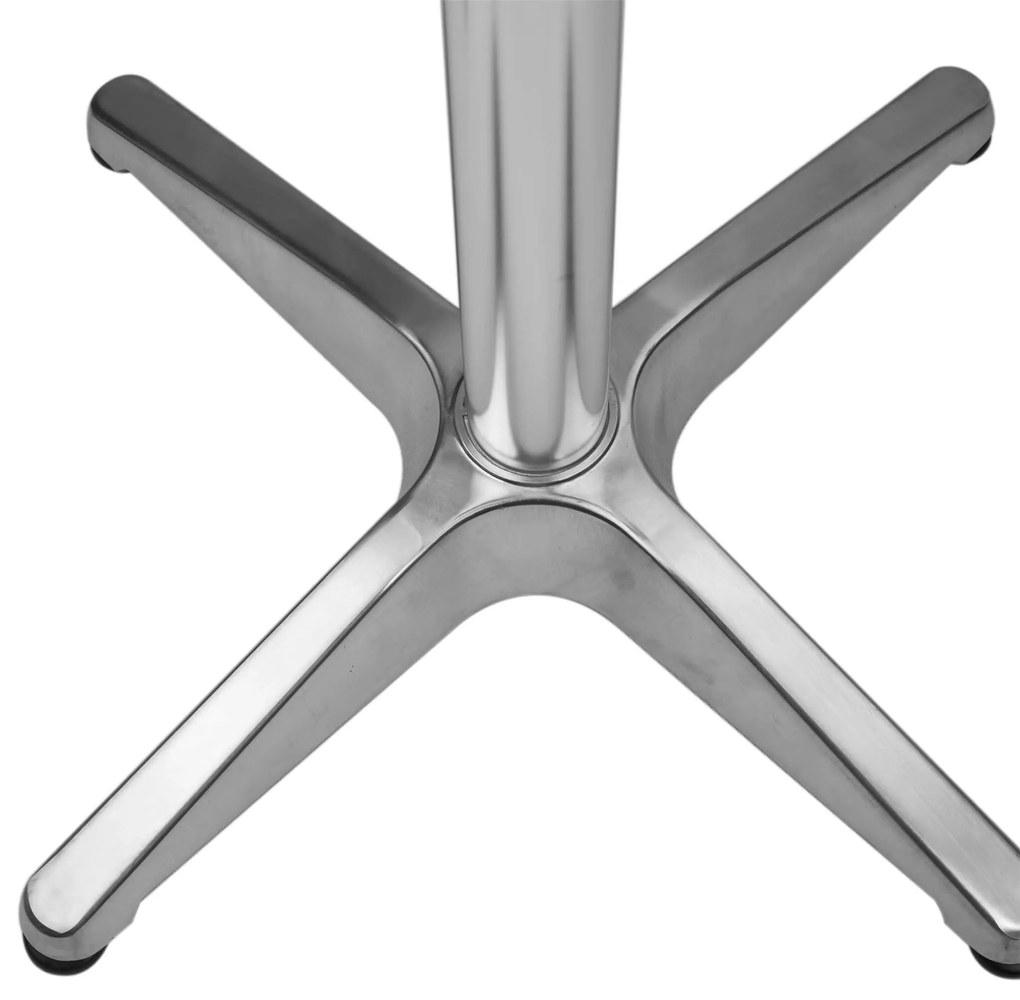 DARCUS - tavolo rotondo a colonna acciaio e alluminio waterproof tondo