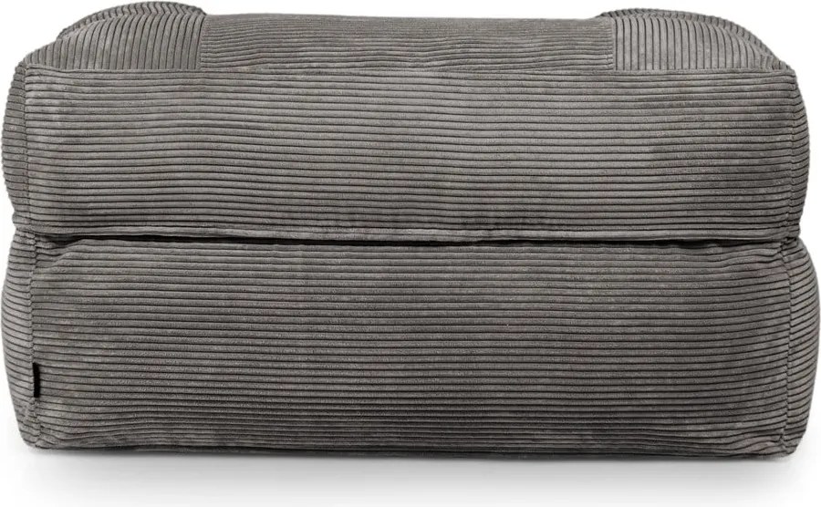 Puof a sacco grigio scuro con rivestimento in velluto a coste MooG – SLOWDOWN