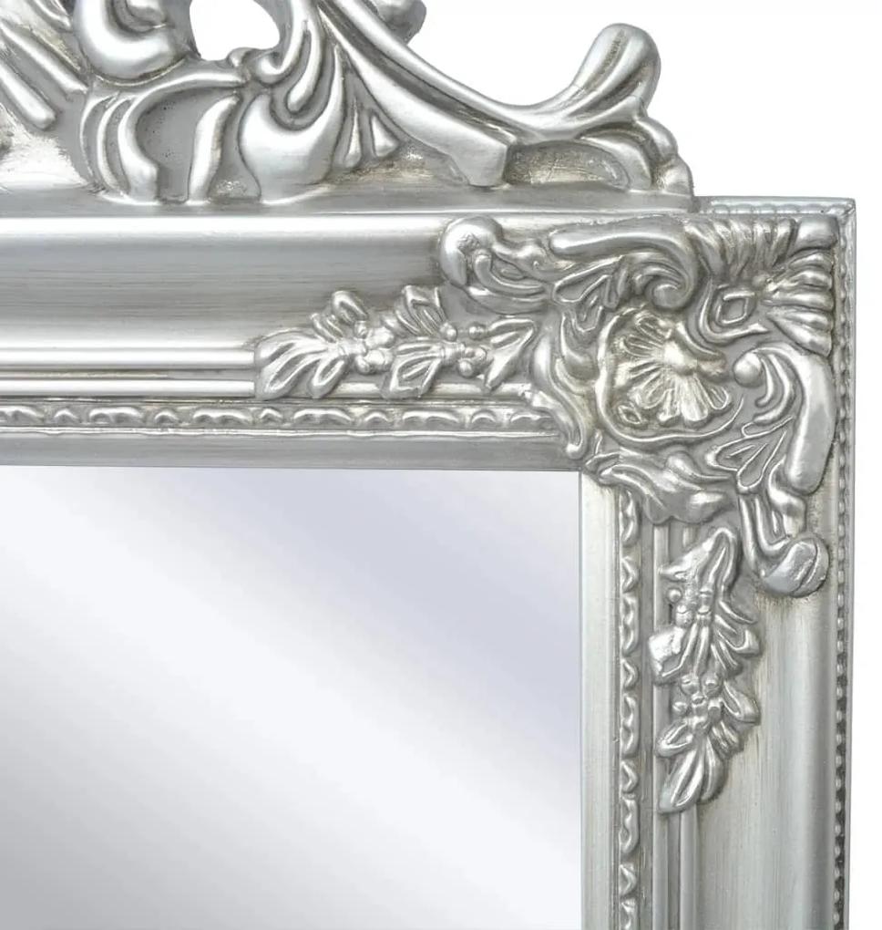 Specchio Autoportante Stile Barocco 160x40 cm Argento