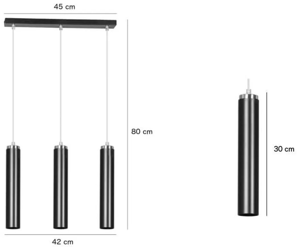 Lampadario a Sospensione in Acciaio 3xGU10 LUNA 3 da interno