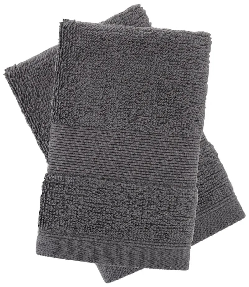 Set di asciugamani tipo terry grigio scuro in cotone 2 pz 30x30 cm Anti-Bacterial – Catherine Lansfield