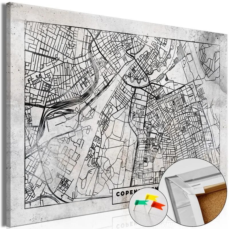 Quadri di sughero  Copenhagen Plan [Cork Map]  Larghezza x Altezza Home decor 90x60