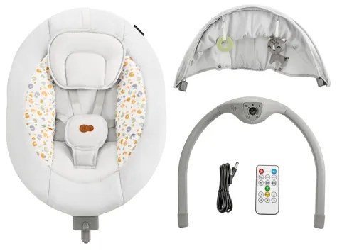 KINDERKRAFT - Altalena per bambini con melodia 2in1 LUMI grigio chiaro