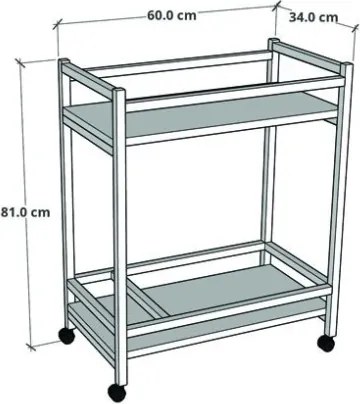 Carrello Portavivande Stile Industrial 60x34x76 Will Antracite