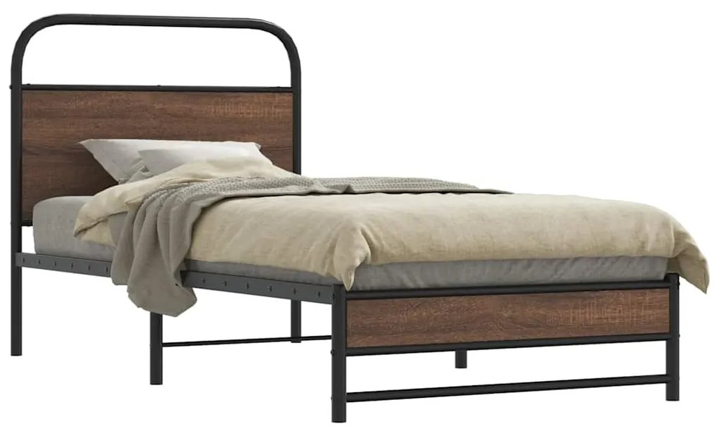 Giroletto Senza Materasso Rovere Marrone 90x190cm İn Truciolato /