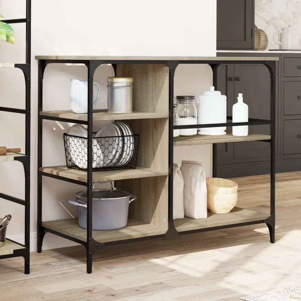 Carrello cucina rovere sonoma 100x48x89,5 cm legno multistrato