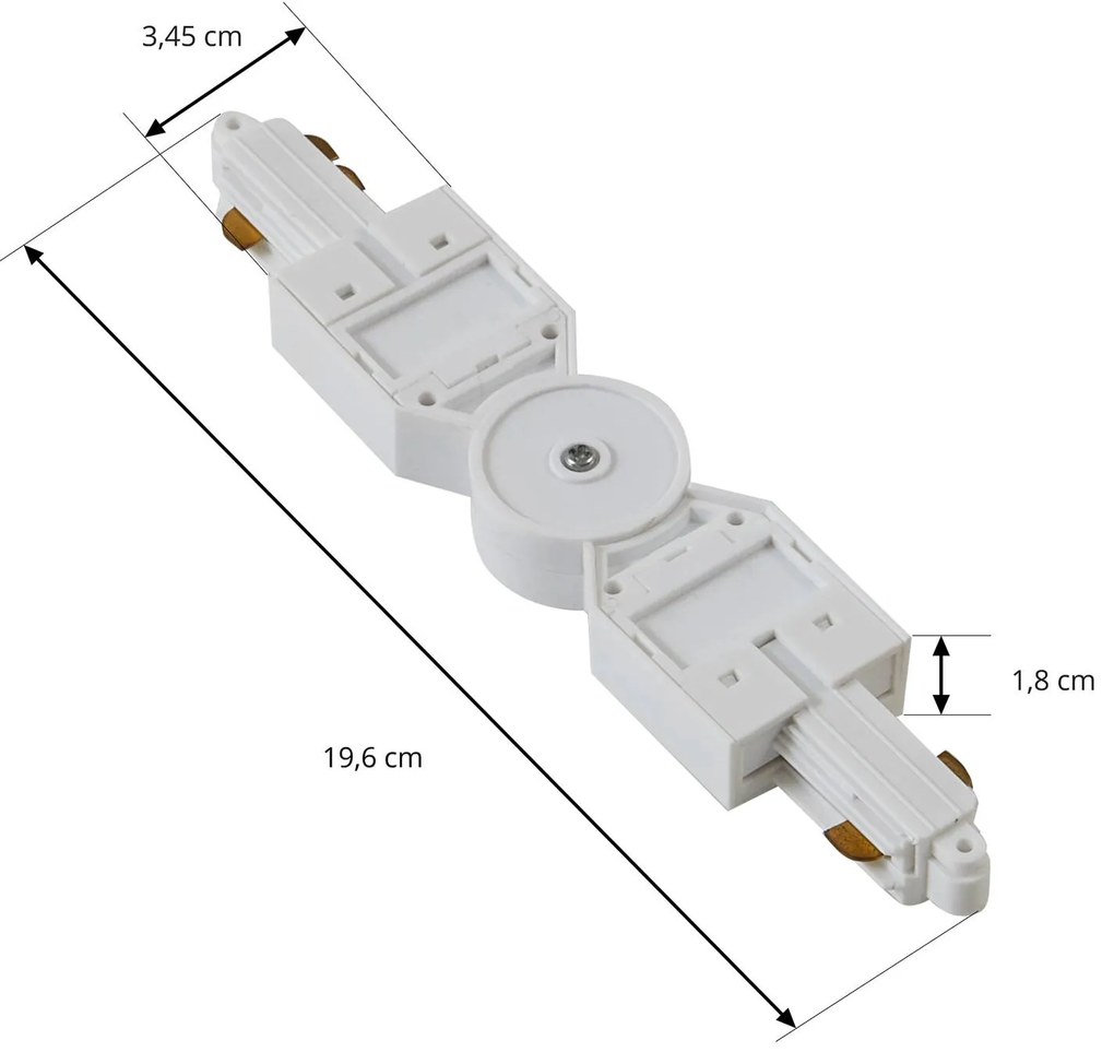 Connettore Lindby Linaro, bianco, regolabile, monofase